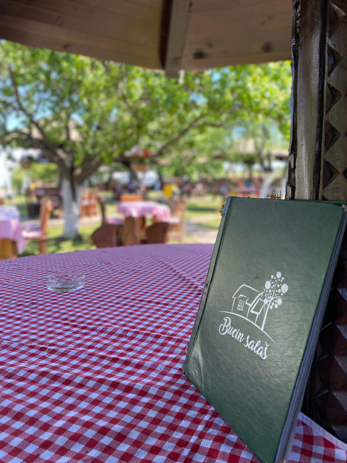 Traditional Serbian domestic dishes on a rustic wooden table